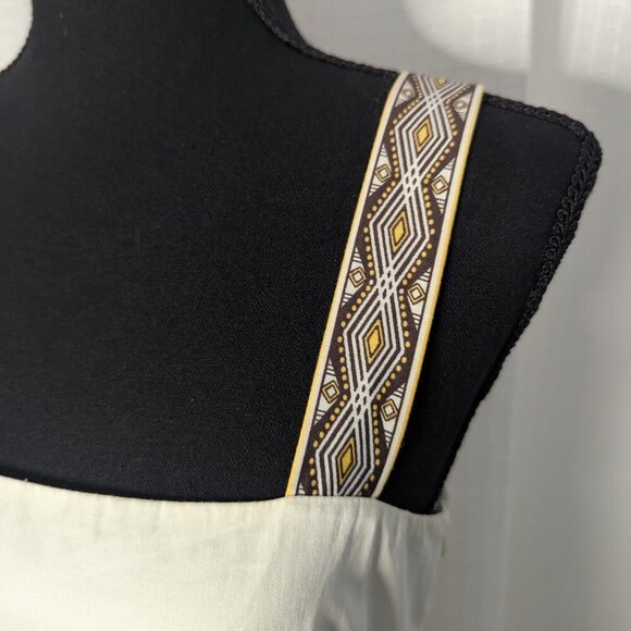 Ann Taylor Loft Sundress, 100% Cotton, Size 4P, Cream, Brown and Yellow - Picture 5 of 8